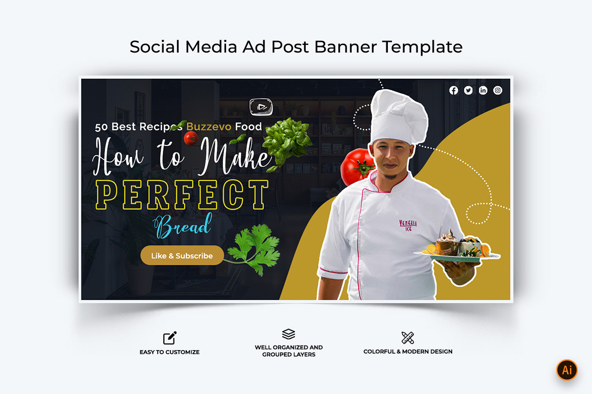 Chef Cooking Facebook Ad Banner Design-04