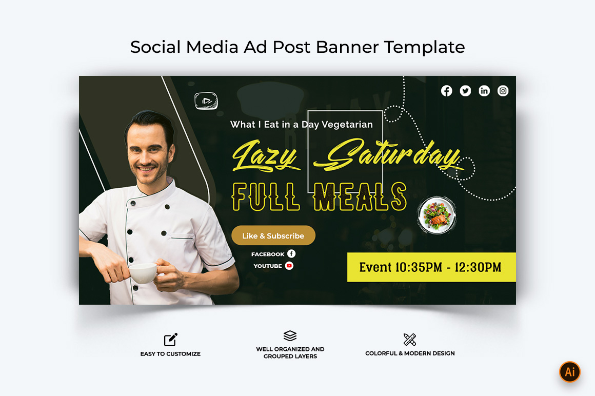 Chef Cooking Facebook Ad Banner Design-06