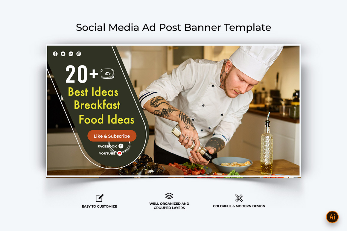 Chef Cooking Facebook Ad Banner Design-07