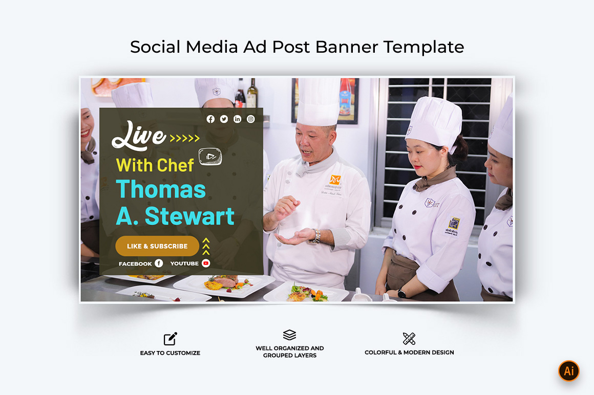 Chef Cooking Facebook Ad Banner Design-09