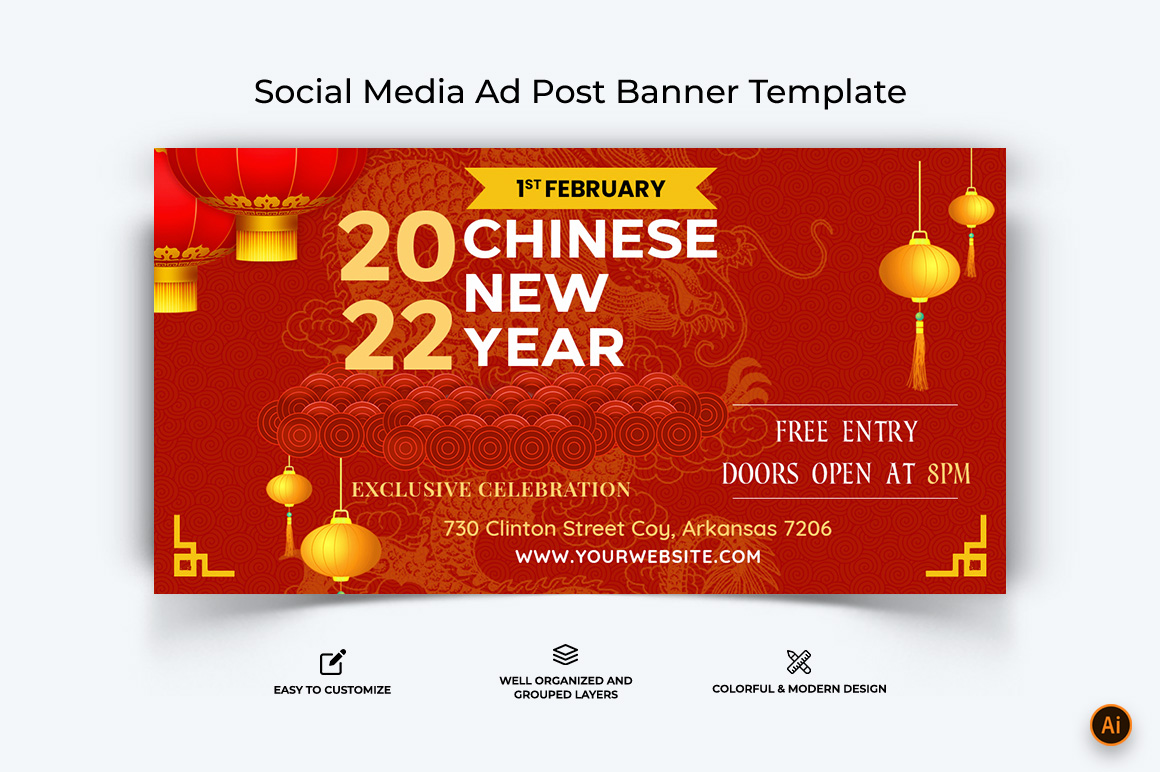 Chinese New Year Facebook Ad Banner Design-11