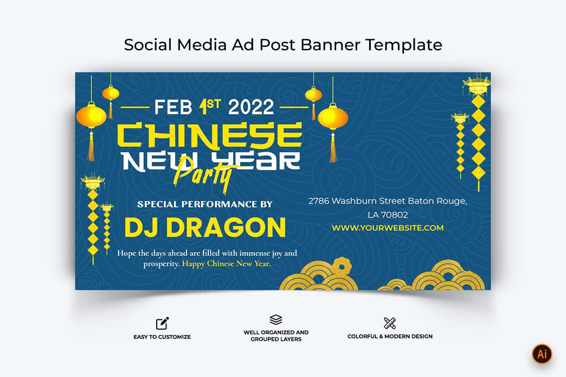 Chinese New Year Facebook Ad Banner Design-14