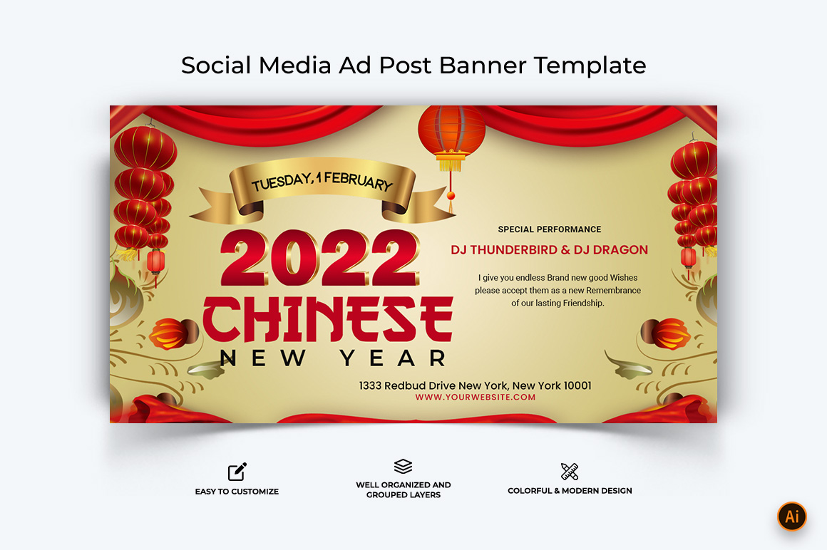 Chinese New Year Facebook Ad Banner Design-16