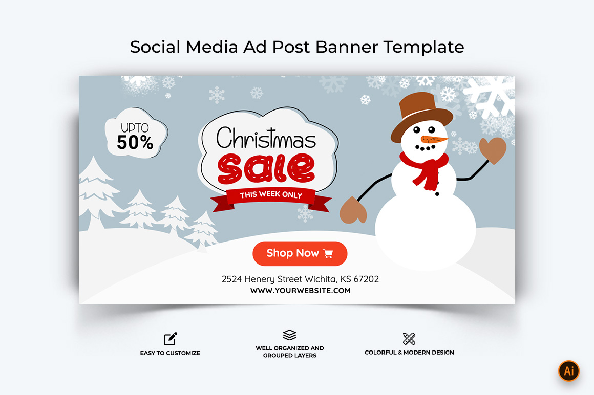 Christmas Offers Facebook Ad Banner Design-06