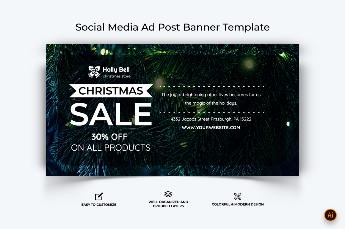 Christmas Offers Facebook Ad Banner Design-08