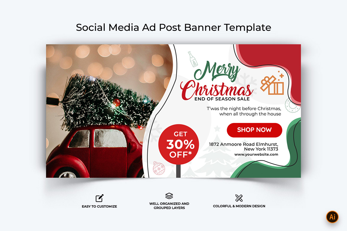 Christmas Offers Facebook Ad Banner Design-11