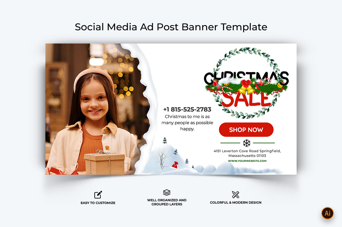 Christmas Offers Facebook Ad Banner Design-13