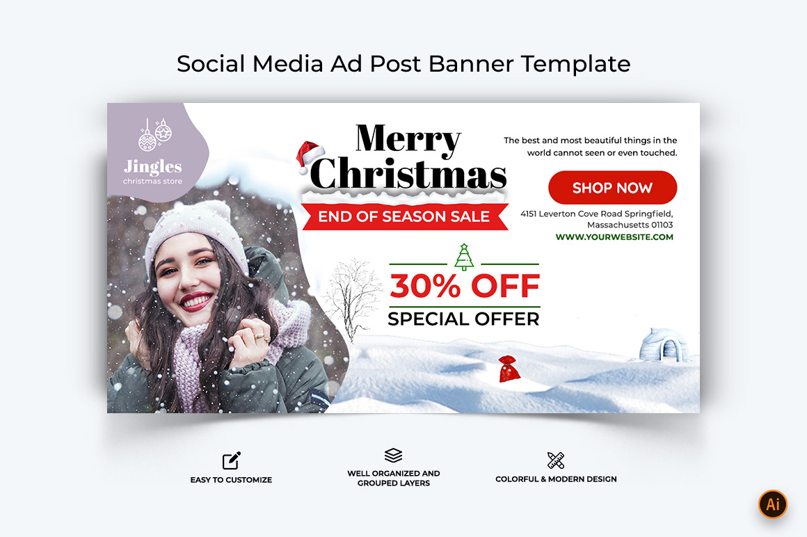 Christmas Offers Facebook Ad Banner Design-14