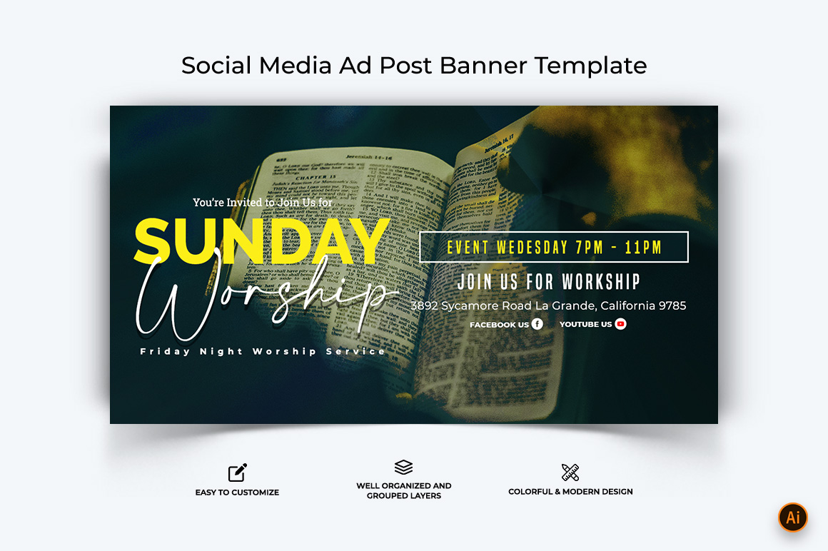 Church Speech Facebook Ad Banner Design-23