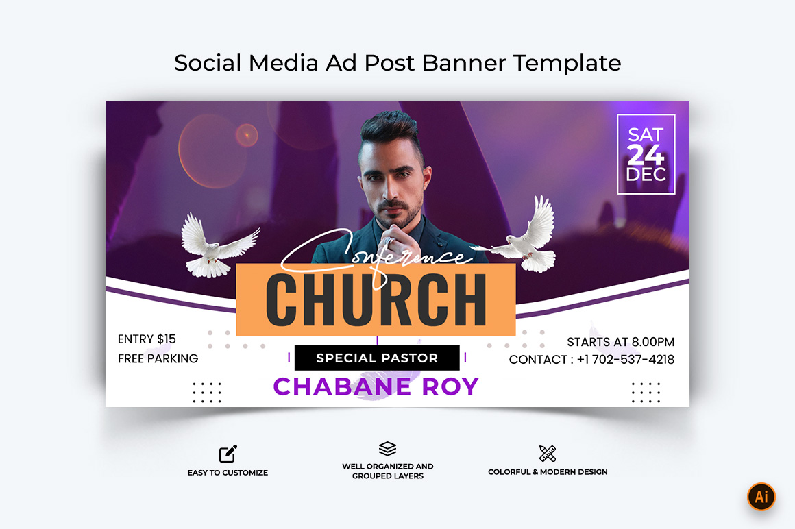 Church Speech Facebook Ad Banner Design-25