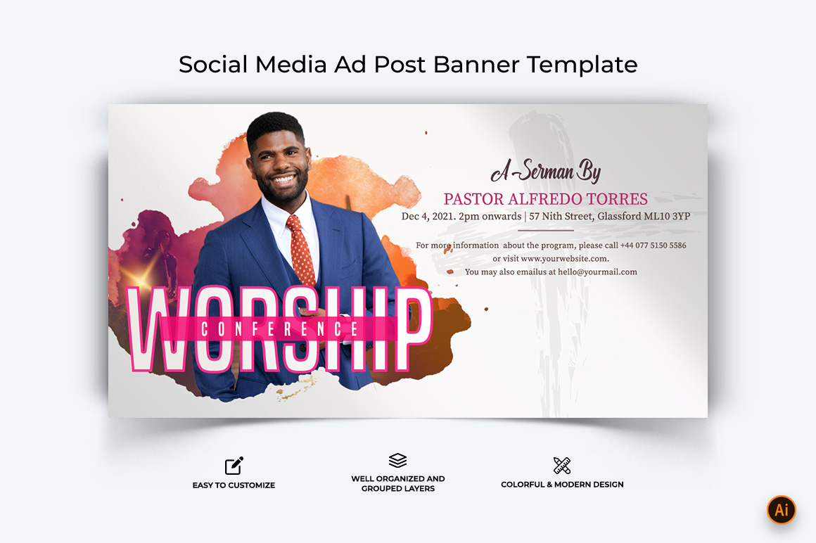 Church Speech Facebook Ad Banner Design-30