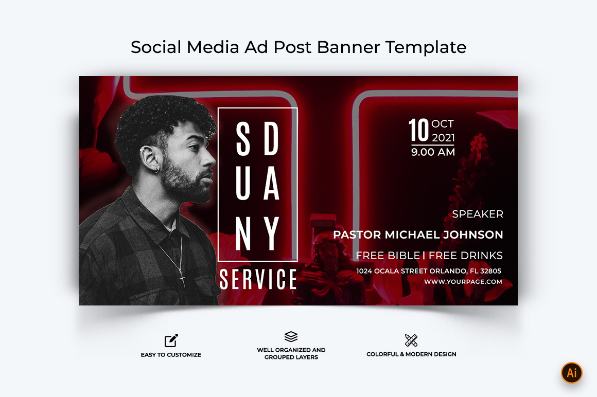 Church Speech Facebook Ad Banner Design-39