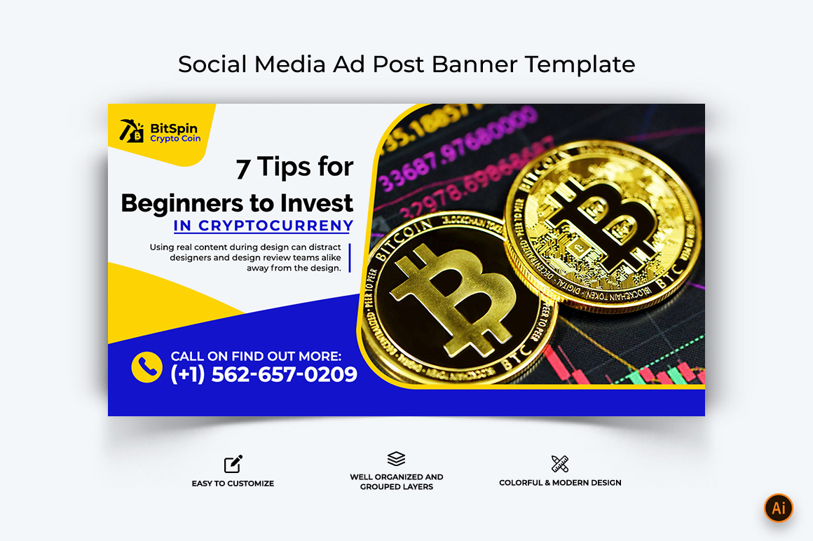 Cryptocurrency Facebook Ad Banner Design-11