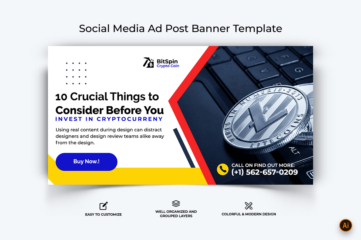 Cryptocurrency Facebook Ad Banner Design-12