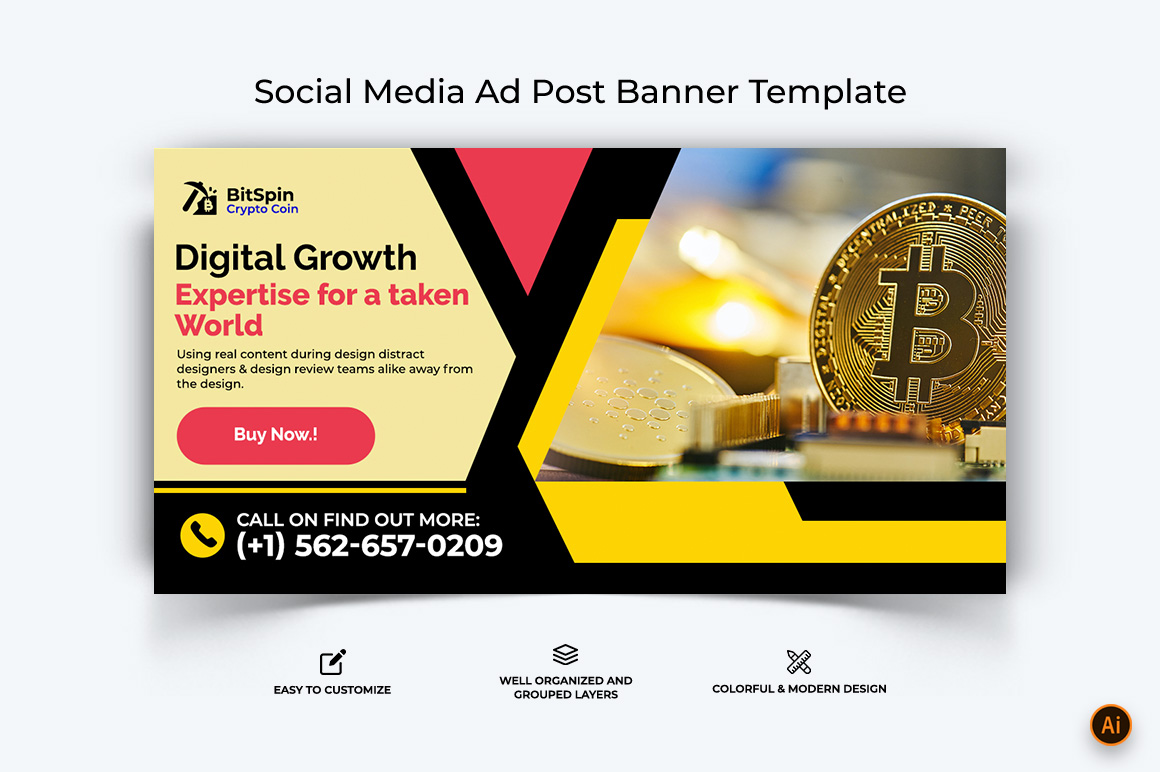 Cryptocurrency Facebook Ad Banner Design-13