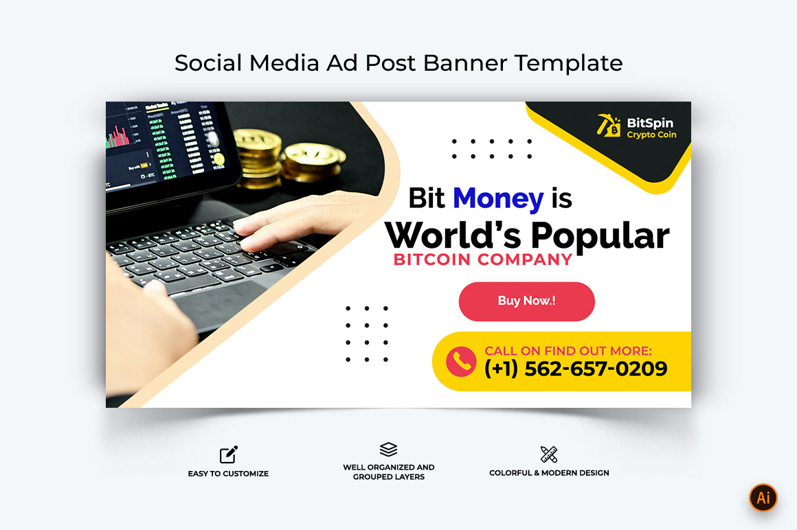 Cryptocurrency Facebook Ad Banner Design-14