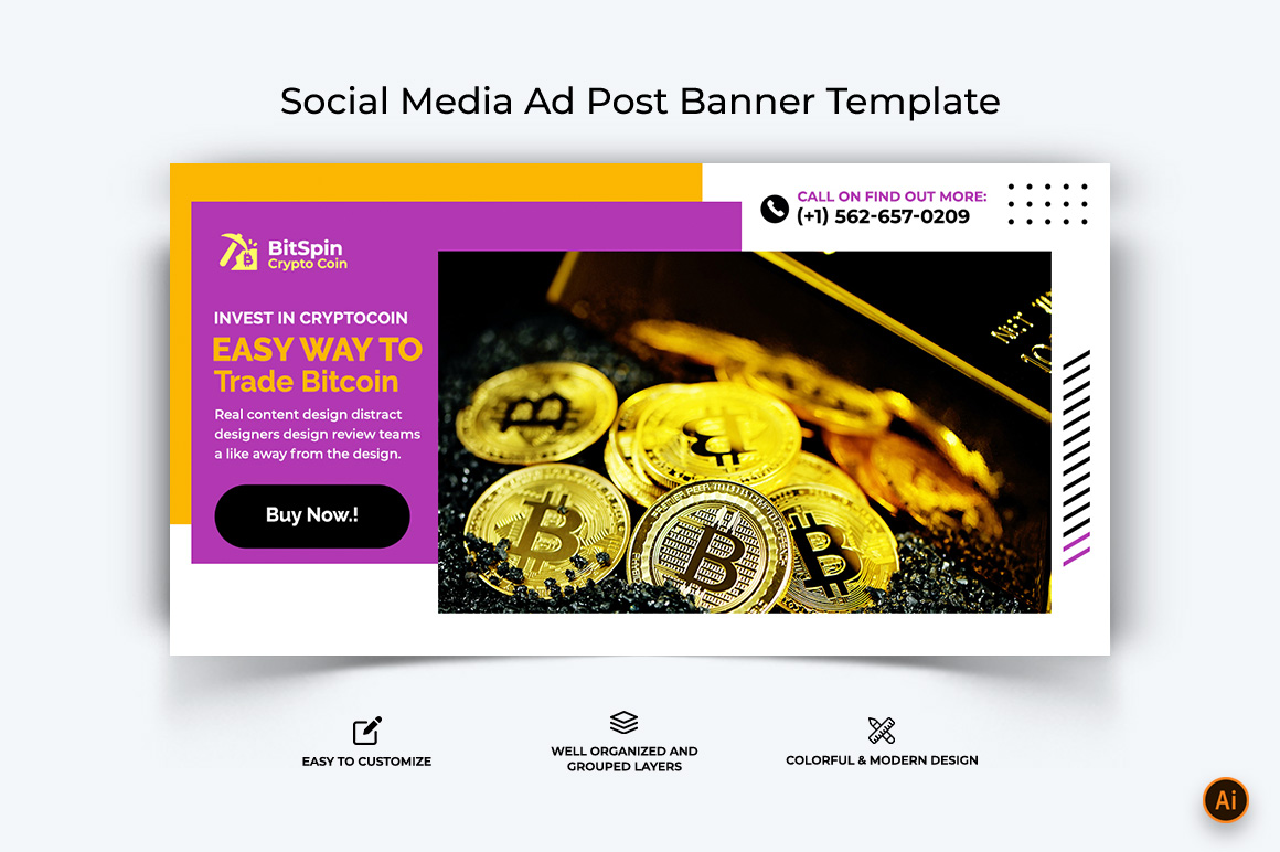 Cryptocurrency Facebook Ad Banner Design-15