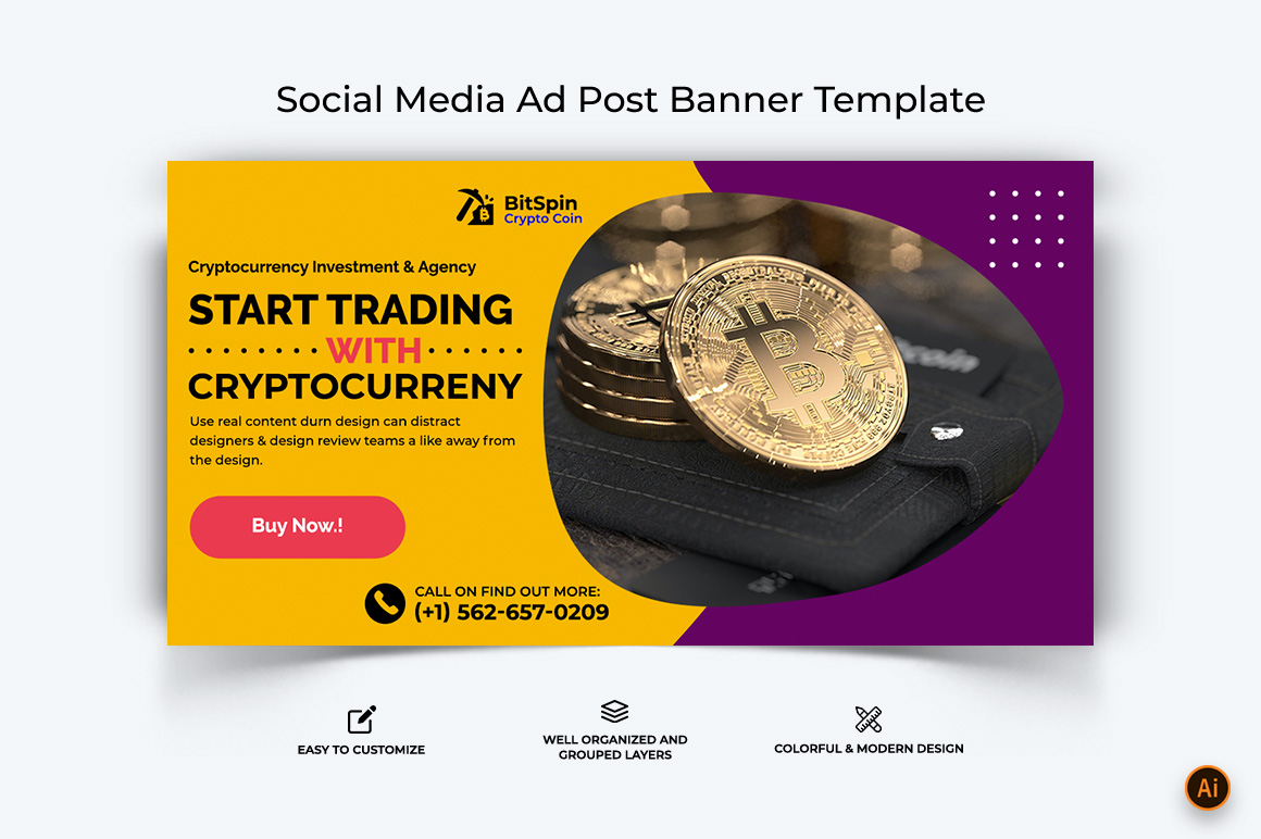 Cryptocurrency Facebook Ad Banner Design-19