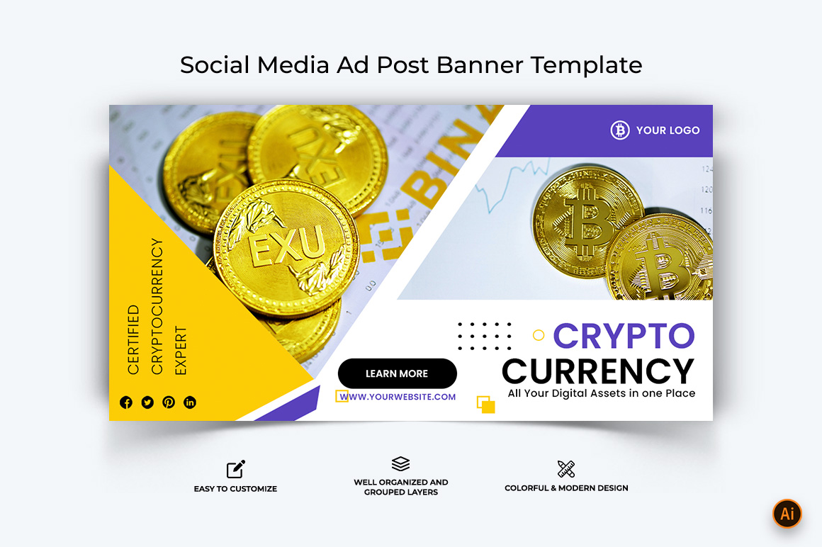 Cryptocurrency Facebook Ad Banner Design-22