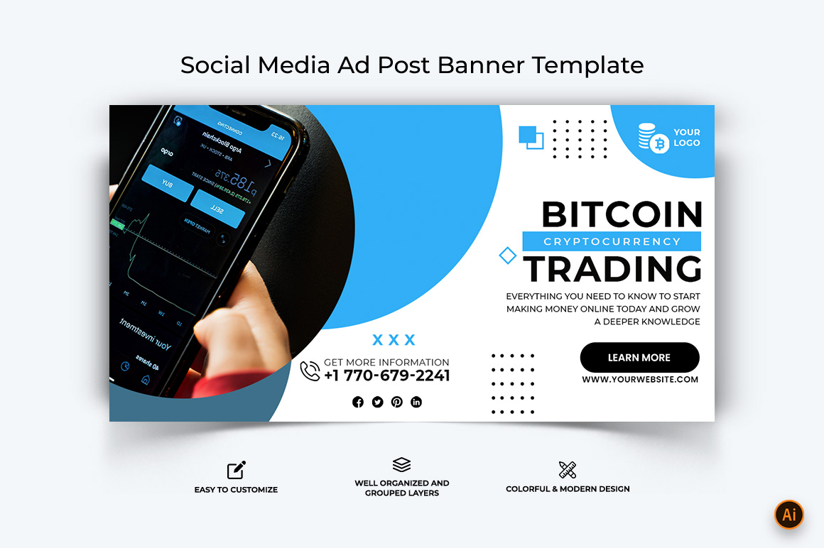 Cryptocurrency Facebook Ad Banner Design-23