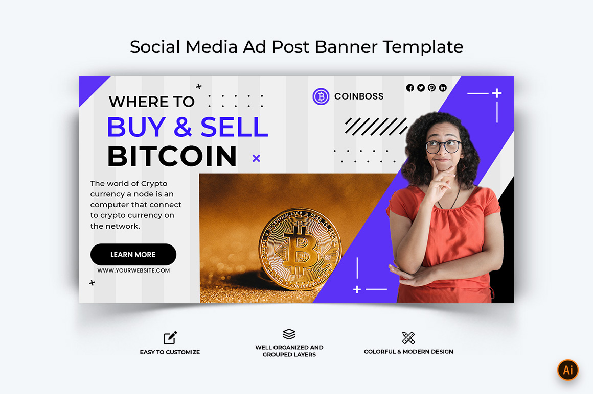 Cryptocurrency Facebook Ad Banner Design-25