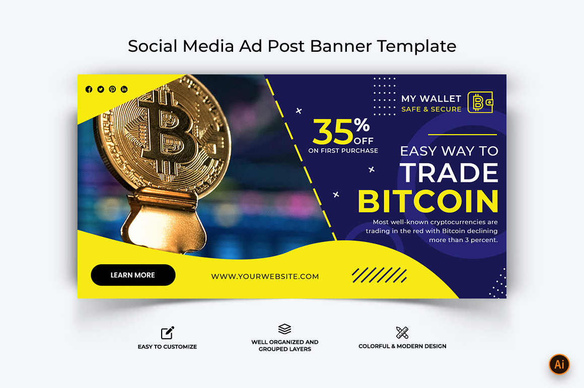 Cryptocurrency Facebook Ad Banner Design-26