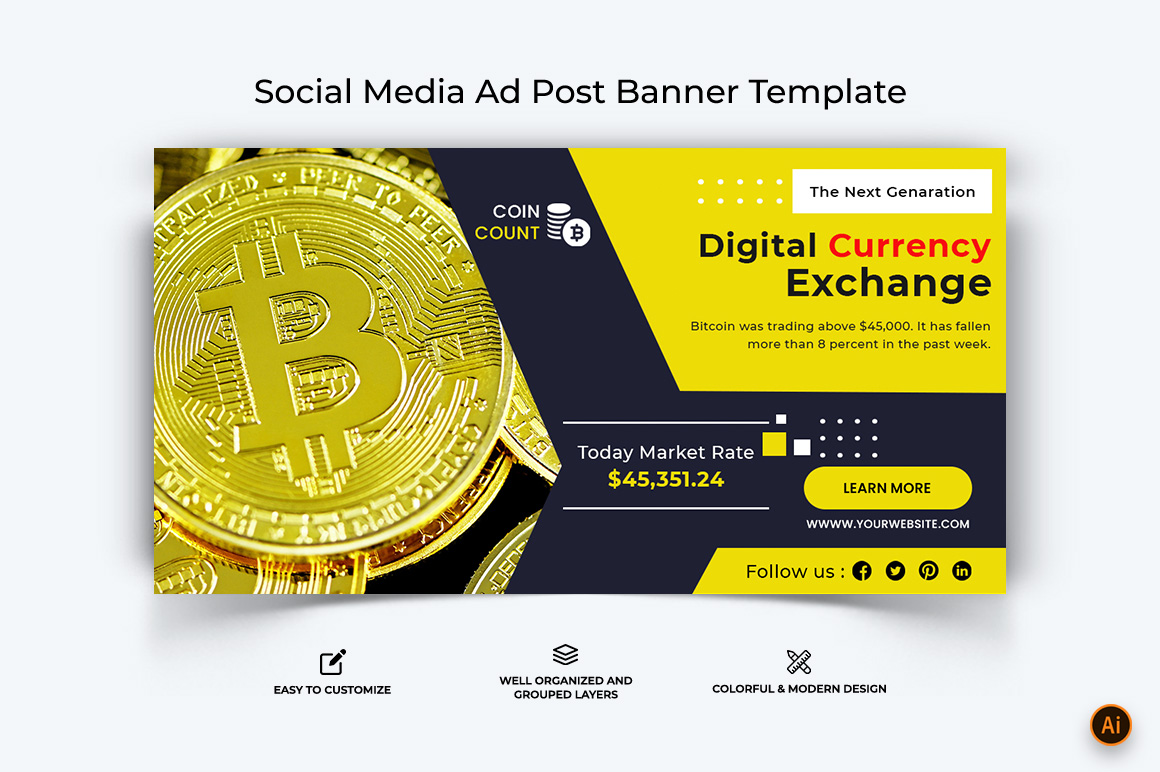 Cryptocurrency Facebook Ad Banner Design-27