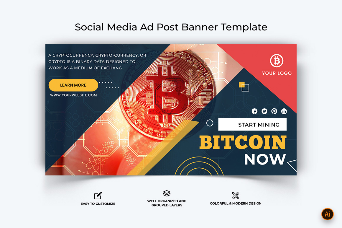 Cryptocurrency Facebook Ad Banner Design-28