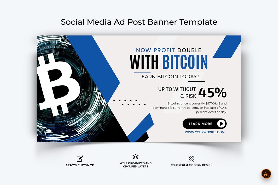 Cryptocurrency Facebook Ad Banner Design-30