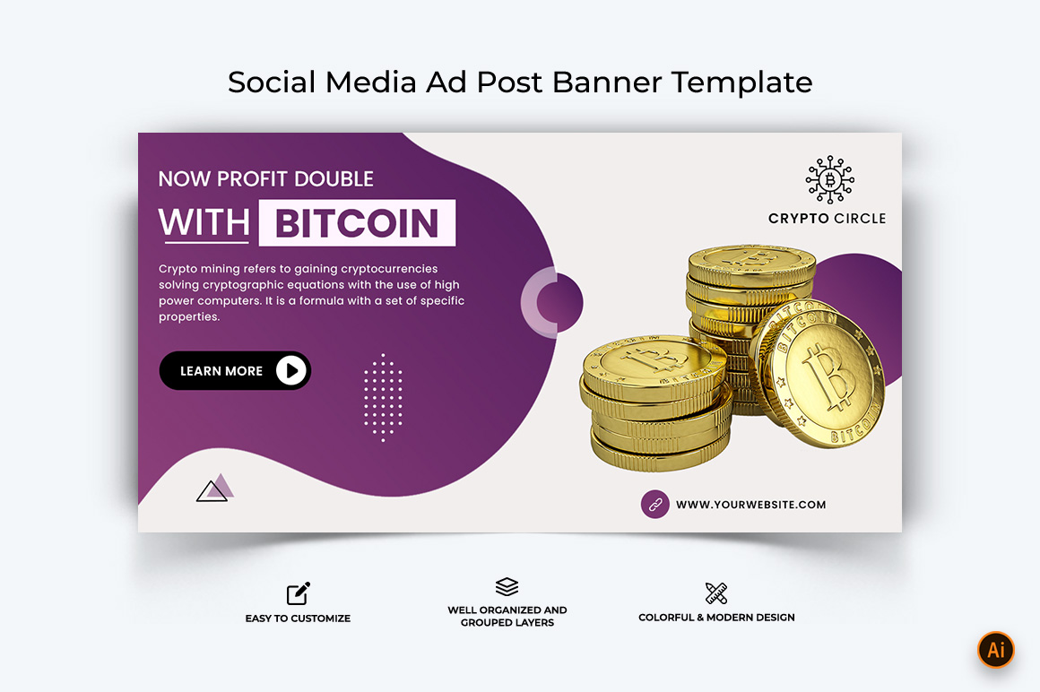 Cryptocurrency Facebook Ad Banner Design-31