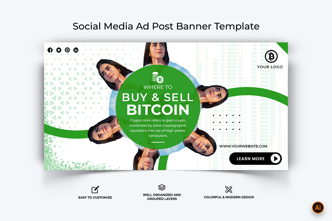 Cryptocurrency Facebook Ad Banner Design-32