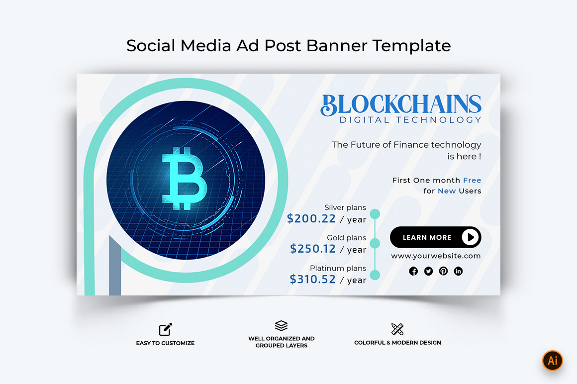 Cryptocurrency Facebook Ad Banner Design-34