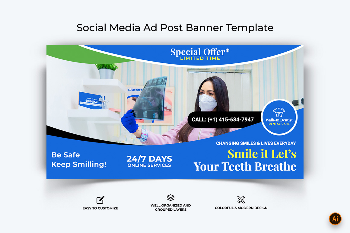 Dental Care Facebook Ad Banner Design-11