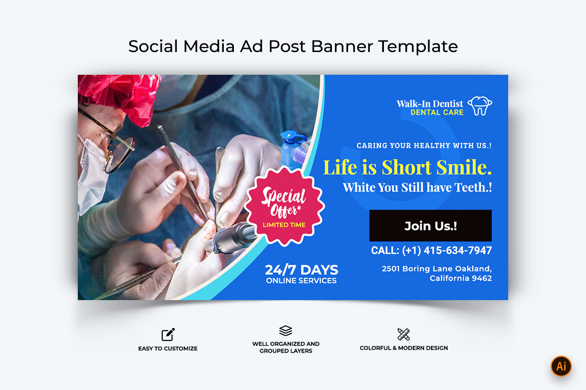 Dental Care Facebook Ad Banner Design-12