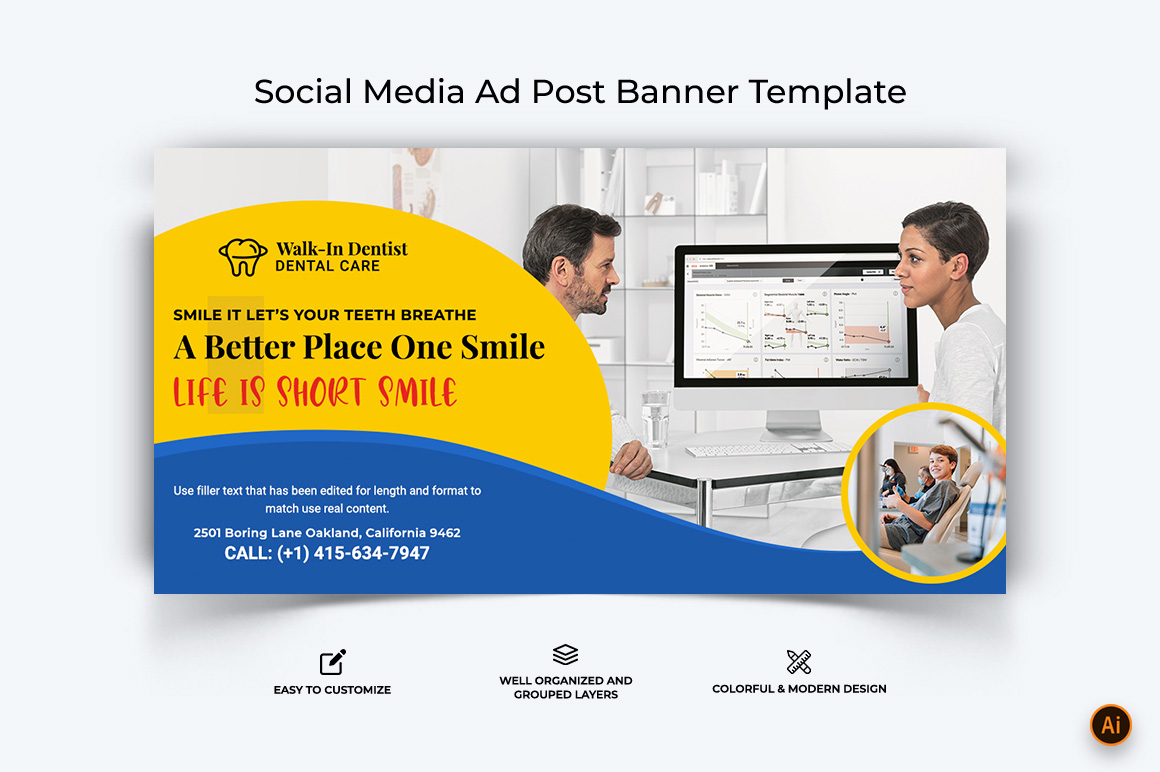 Dental Care Facebook Ad Banner Design-14