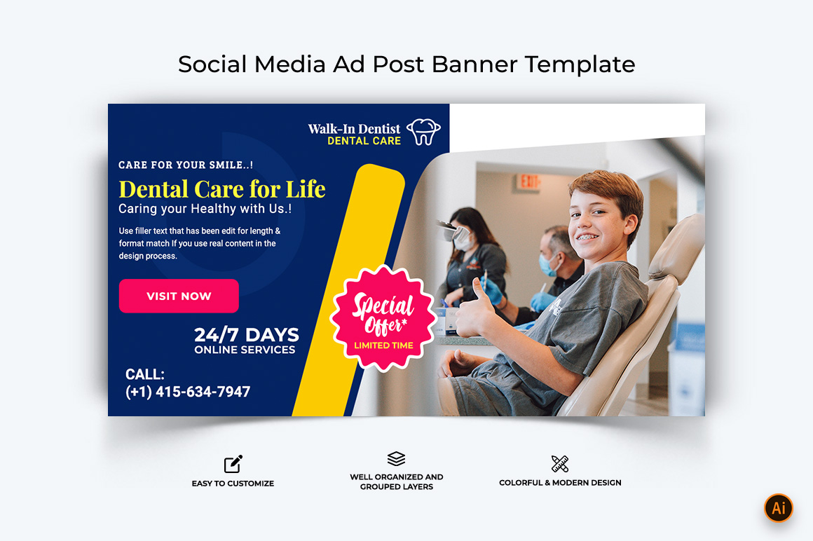 Dental Care Facebook Ad Banner Design-15