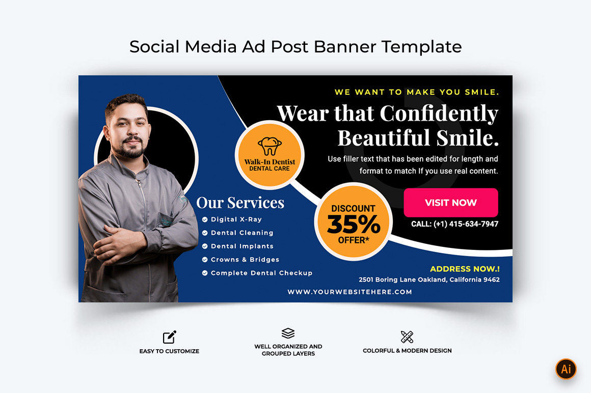 Dental Care Facebook Ad Banner Design-17