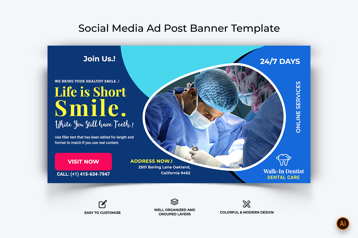 Dental Care Facebook Ad Banner Design-18