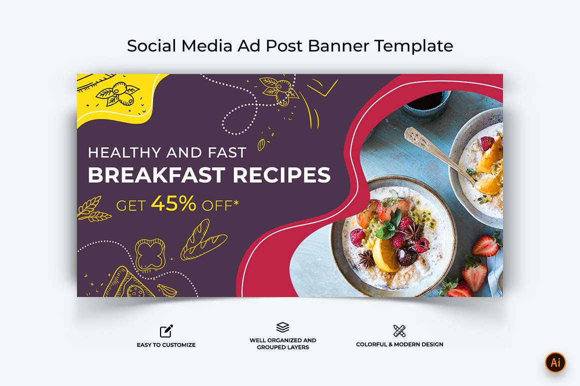 Food and Restaurant Facebook Ad Banner Design-01