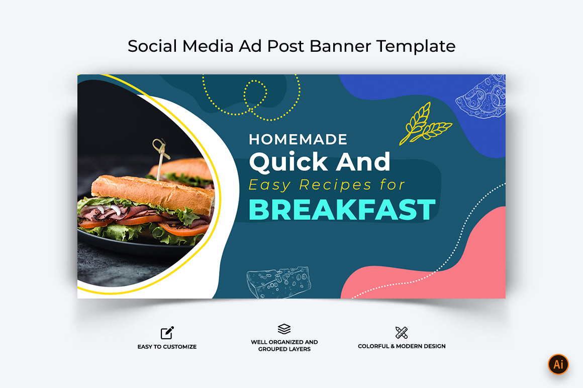 Food and Restaurant Facebook Ad Banner Design-04