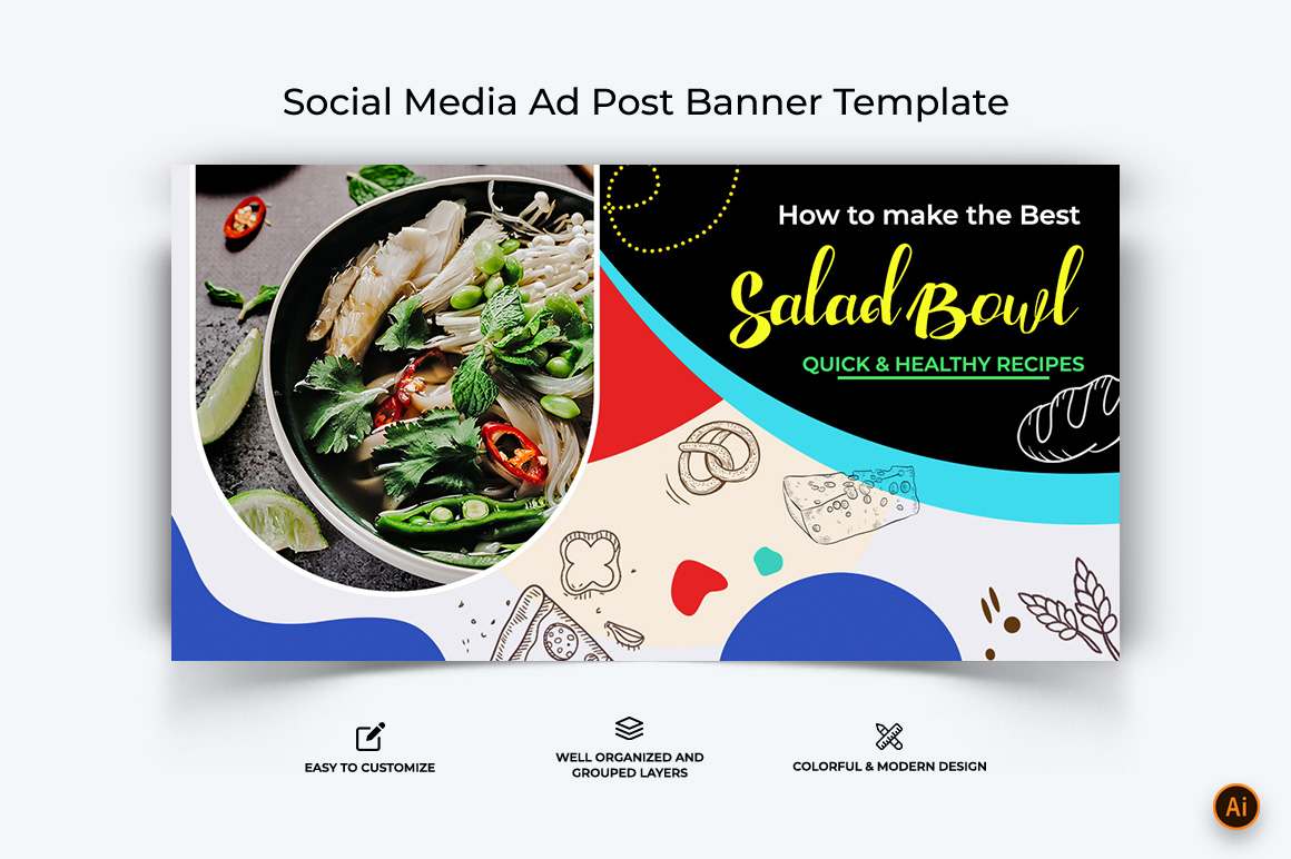 Food and Restaurant Facebook Ad Banner Design-06