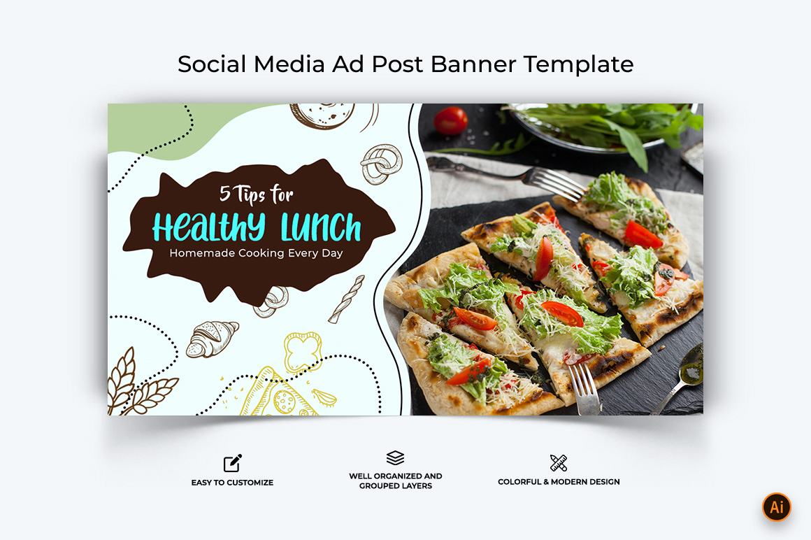 Food and Restaurant Facebook Ad Banner Design-07