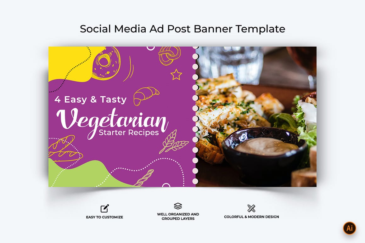 Food and Restaurant Facebook Ad Banner Design-09