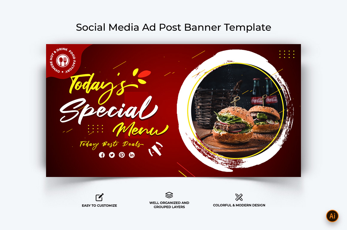 Food and Restaurant Facebook Ad Banner Design-18