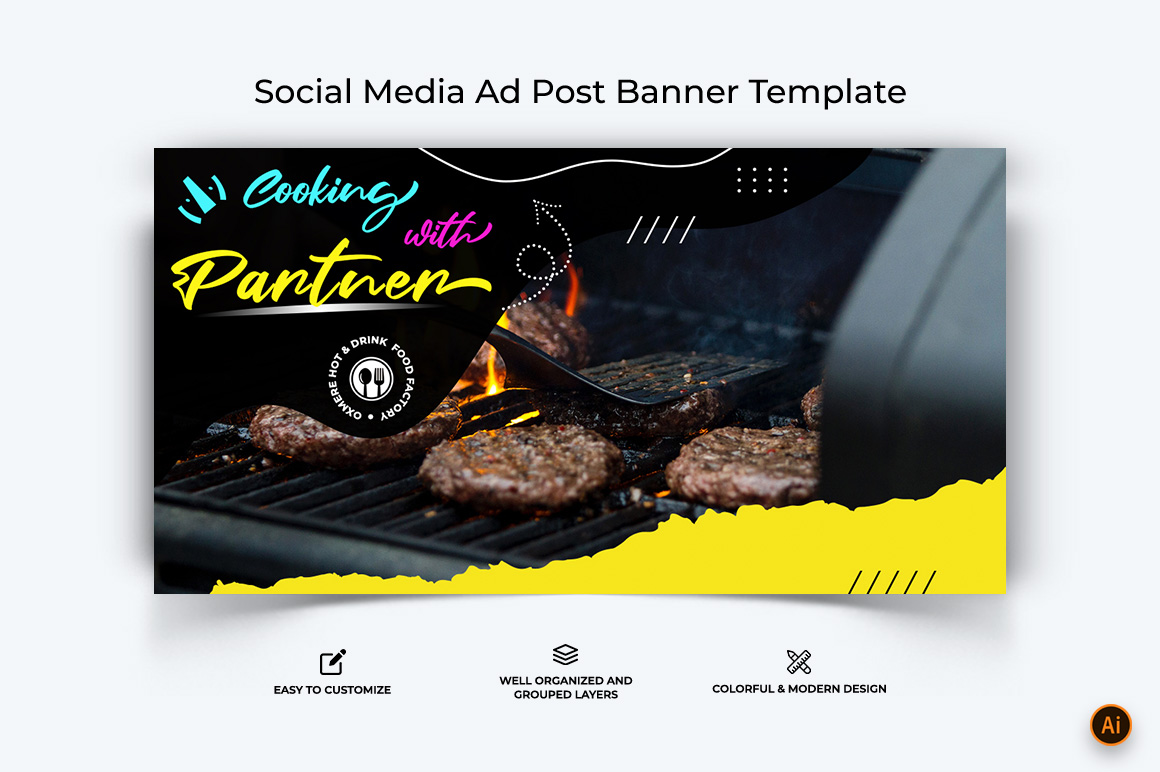 Food and Restaurant Facebook Ad Banner Design-19