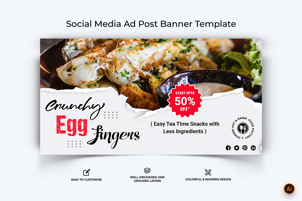 Food and Restaurant Facebook Ad Banner Design-20