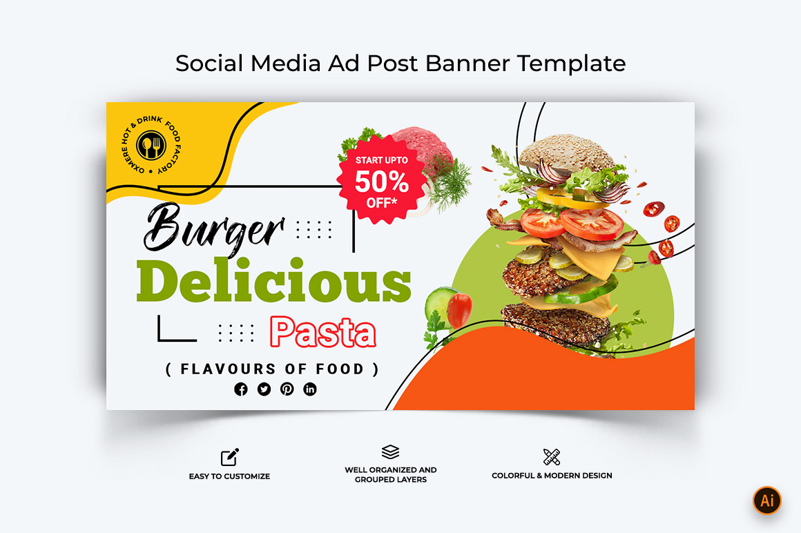 Food and Restaurant Facebook Ad Banner Design-21