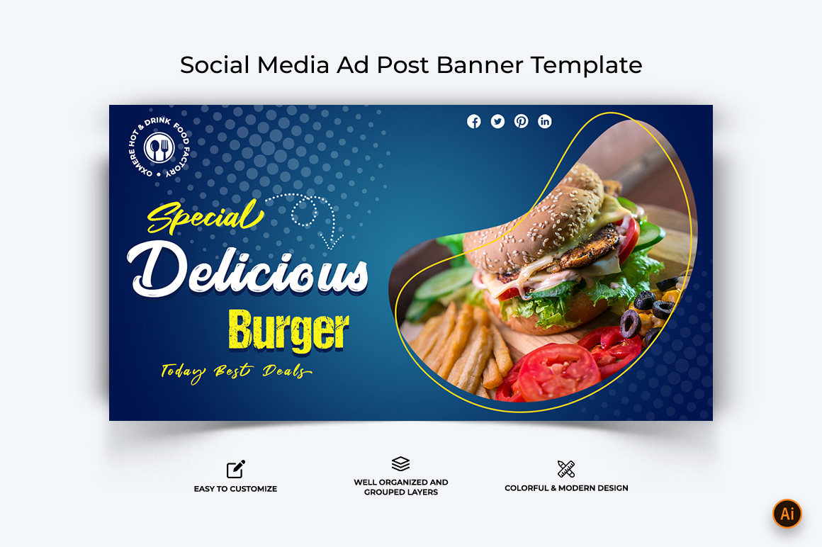 Food and Restaurant Facebook Ad Banner Design-22