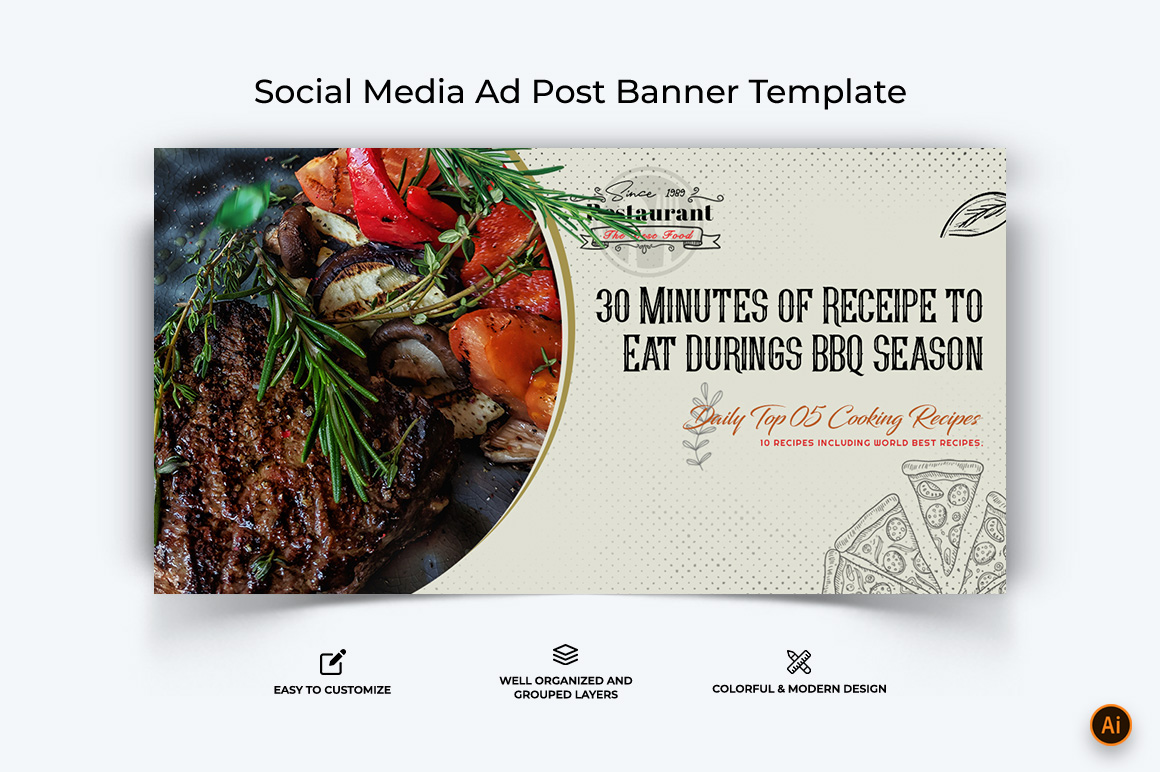 Food and Restaurant Facebook Ad Banner Design-30