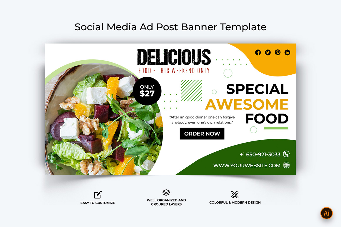 Food and Restaurant Facebook Ad Banner Design-33